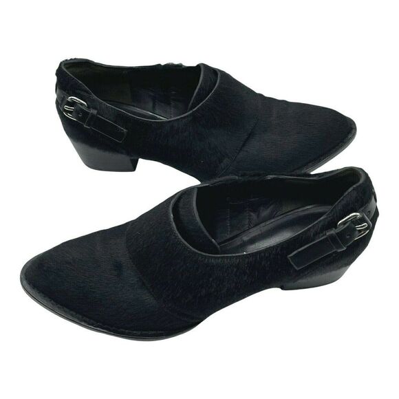 ALEXANDER Wang Black Calf Hair Emily Heels Booties - Picture 1 of 12